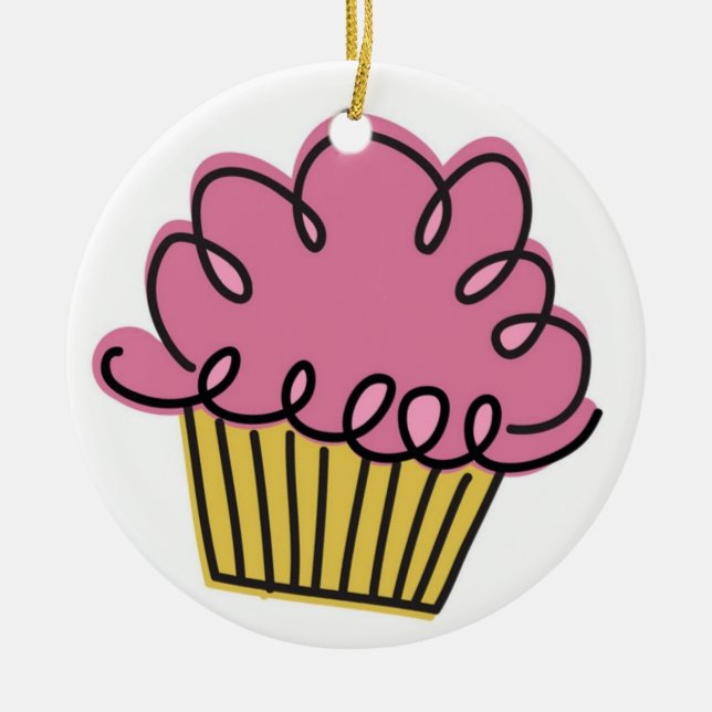 Year of the Cupcake Ceramic Ornament (Front)
