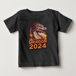 Year of the dragon 2024 baby black T-Shirt, Dragon Baby T-Shirt
