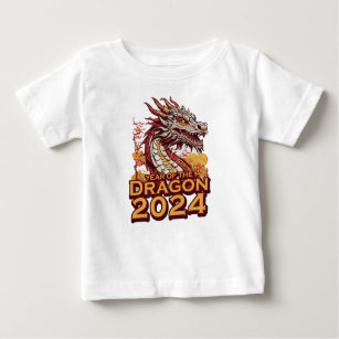 Year of the dragon 2024 baby white Shirts, Dragon Baby T-Shirt