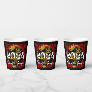 Year of the Dragon 2024 Chinese zodiac Paper Cups