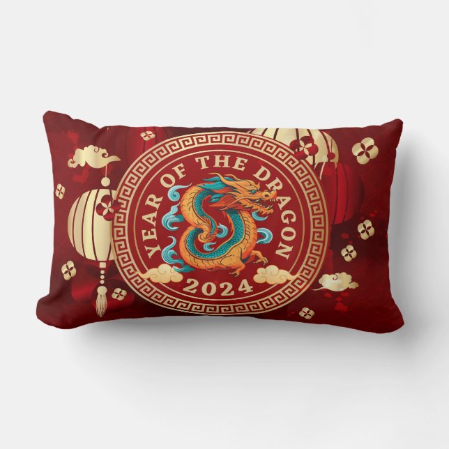 Year of the Dragon 2024 | Chinese Zodiac Sign Lumbar Pillow (Front)