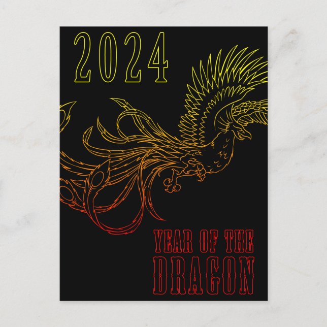 year of the dragon 2024 holiday postcard (Front)