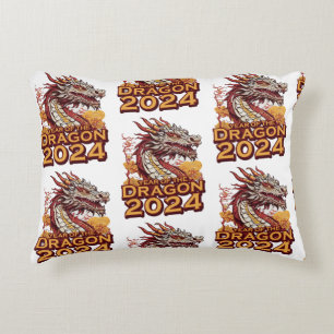 Year of the dragon 2024 Throw Pillows, Dragon 2024 Accent Pillow