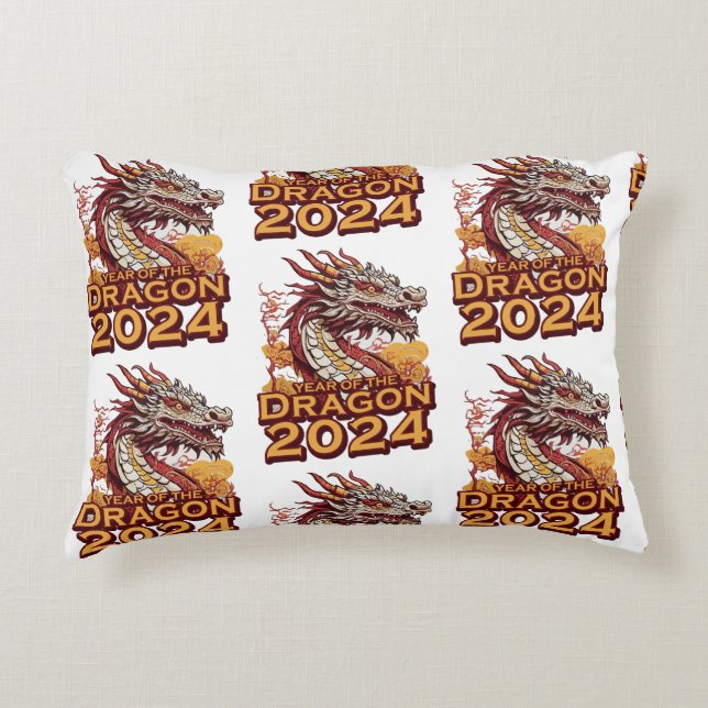 Year of the dragon 2024 Throw Pillows, Dragon 2024 Accent Pillow (Front)