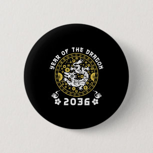 Year Of The Dragon 2036 Zodiac Chinese Lunar New Y 2 Inch Round Button