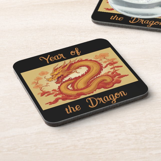 Year of the Dragon Beverage Coaster (Left Side)