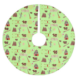 Year of The Dragon Chinese Favourites Music Luck Brushed Polyester Tree Skirt