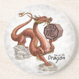 Year of the Dragon Chinese Zodiac Art Coaster
