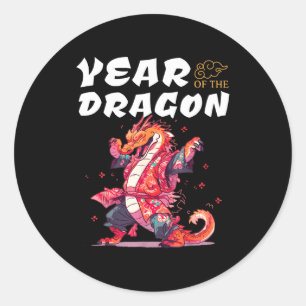 Year Of The Dragon Funny Dragons Chinese Zodiac Si Classic Round Sticker