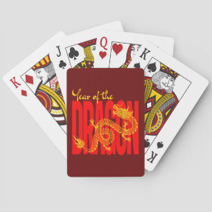 Year of the Dragon Red Gold Playing Cards