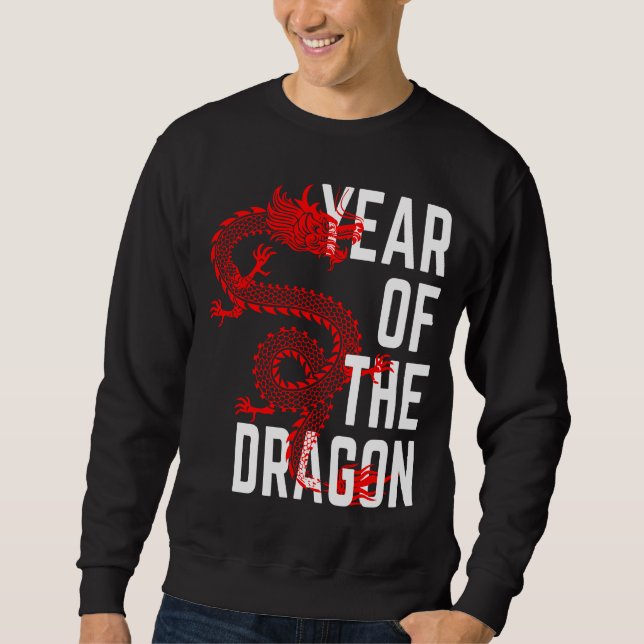 Year of the Dragon red white Sweatshirt (Front)