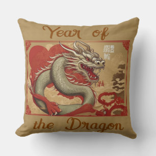 Year of the Dragon T-Shirt Throw Pillow