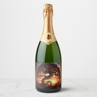  year of the dragon wine bottle   sparkling wine label