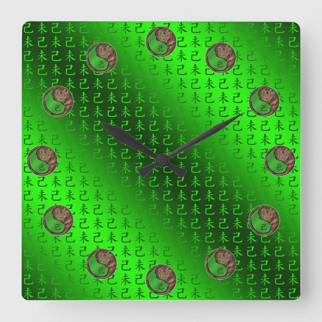 Year of the Earth Goat Square Wall Clock (Front)