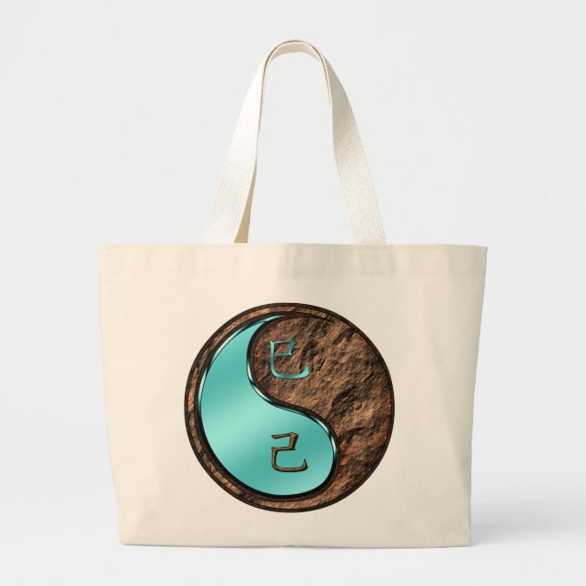 Year of the Earth Snake Large Tote Bag (Front)
