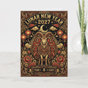 Year Of The Fire Goat 2027 Chinese New Year Card