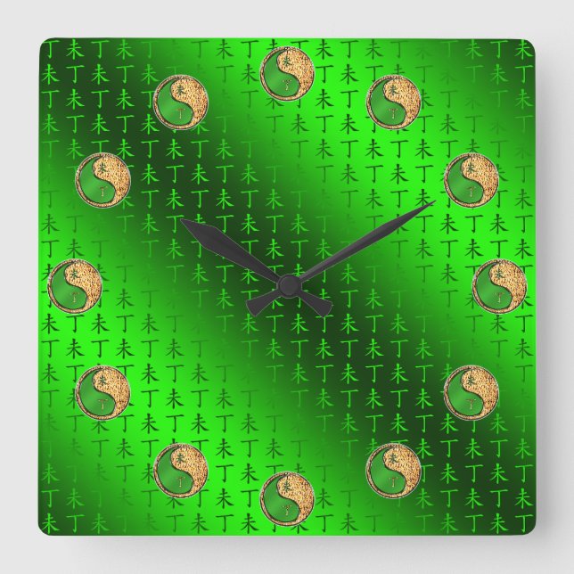 Year of the Fire Goat Square Wall Clock (Front)