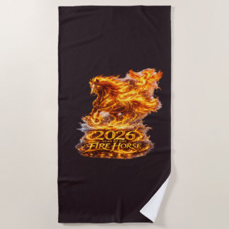 Year of the Fire Horse 2026 Beach Towel