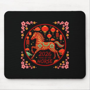 Year of the fire horse 2026 chinese zodiac 1966 mouse pad