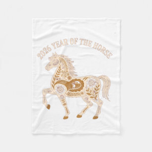 Year Of The Fire Horse 2026 Festive Chinese New Ye Fleece Blanket