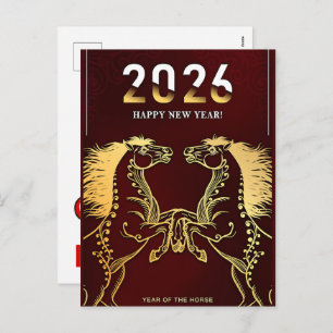 Year Of The Fire Horse 2026 Holiday Postcard
