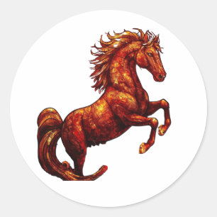 Year of the Fire Horse 2026 Majestic Chinese Classic Round Sticker