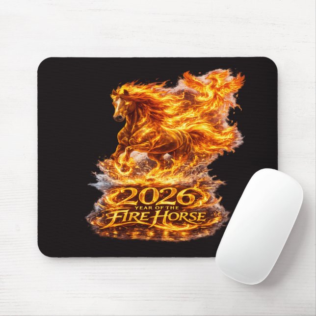 Year of the Fire Horse 2026 Mouse Pad (With Mouse)