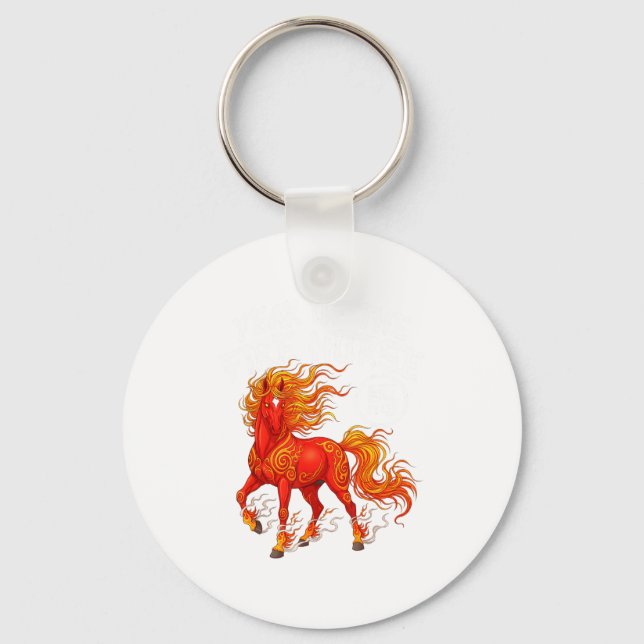 Year Of The Fire Horse Chinese New Year 2026 Zodia Keychain (Front)