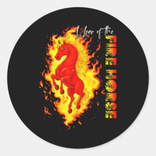 Year Of The Fire Horse Happy Chinese Lunar New Yea Classic Round Sticker