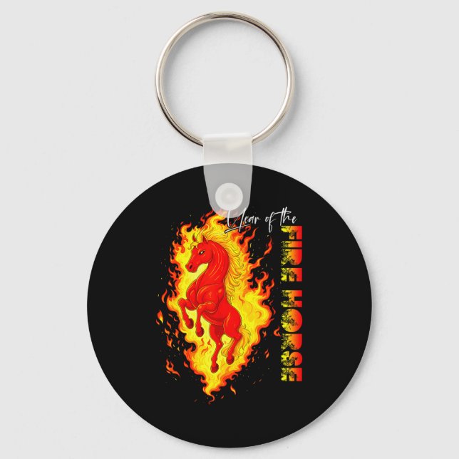 Year Of The Fire Horse Happy Chinese Lunar New Yea Keychain (Front)