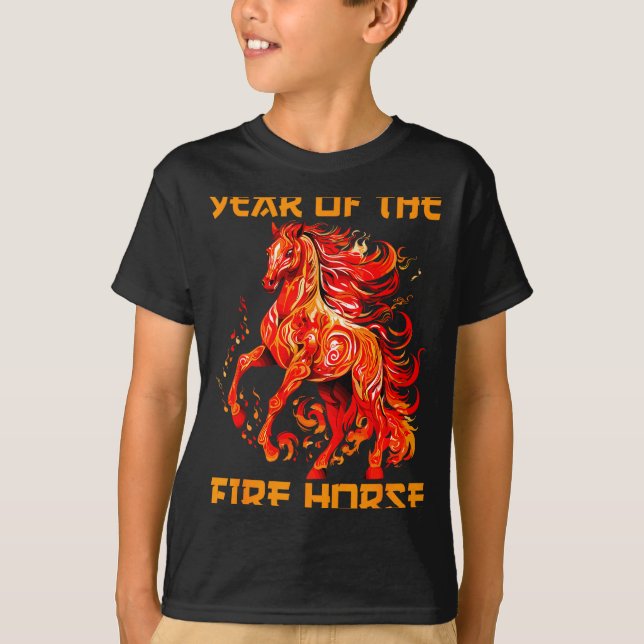 Year Of The Fire Horse Happy Chinese Lunar New Yea T-Shirt (Front)