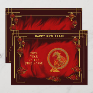 Year of the Fire Horse , Happy Lunar New Year Invitation