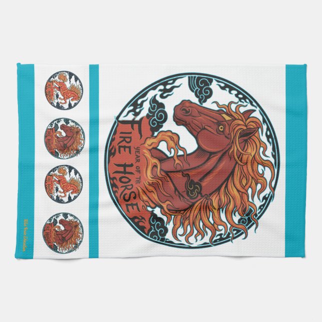 Year of the Fire Horse Kitchen Towel (Horizontal)