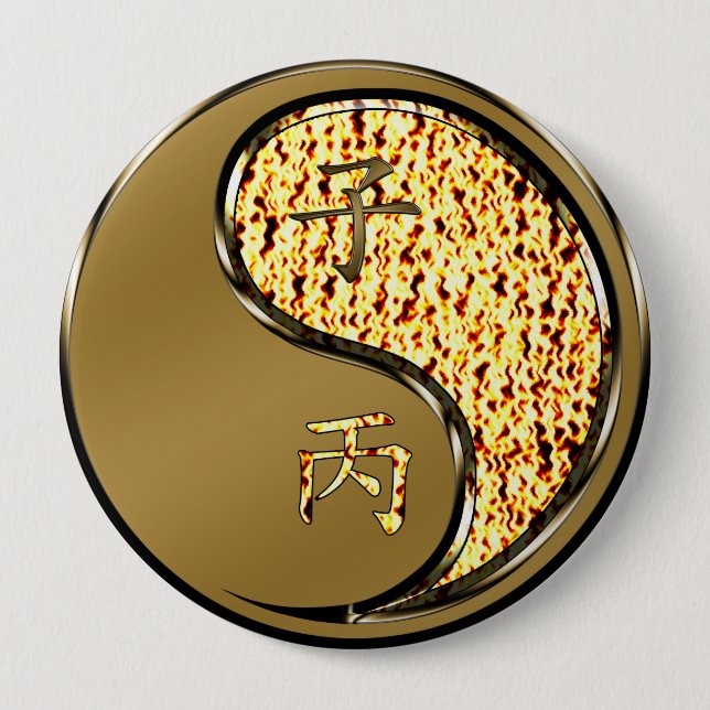 Year of the Fire Rat 4 Inch Round Button (Front)