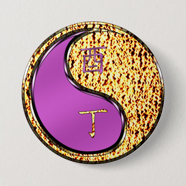 Year of the Fire Rooster 3 Inch Round Button (Front)