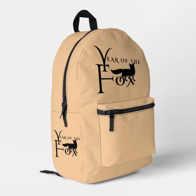 Year of the fox printed backpack (Back Corner Left)