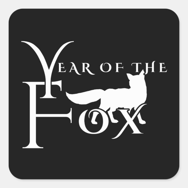 Year of the fox square sticker (Front)