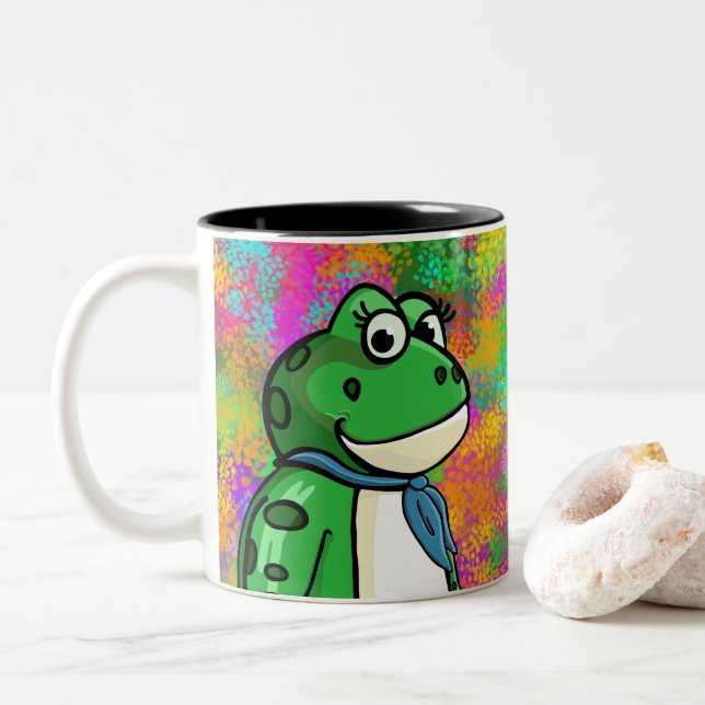 YEAR OF THE FROG Two-Tone COFFEE MUG (With Donut)
