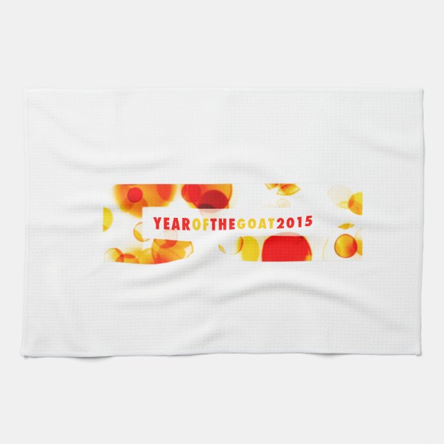 year of the goat 2015 (bokeh) kitchen towel (Horizontal)
