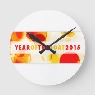 year of the goat 2015 (bokeh) round clock