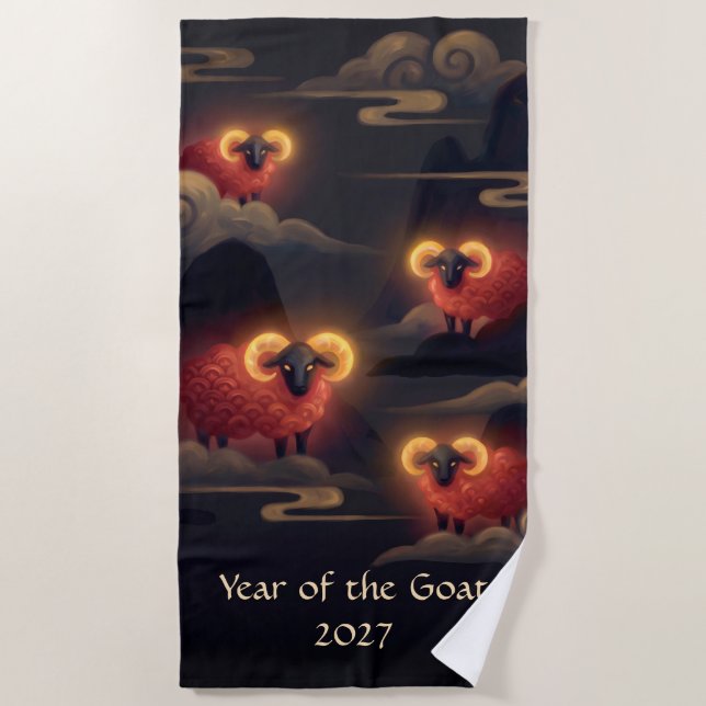 Year of the Goat 2027 Beach Towel (Front)