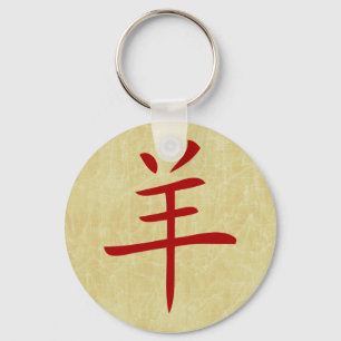 year of the goat chinese symbol keychain