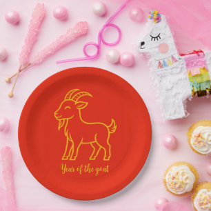 Year of the goat paper plate