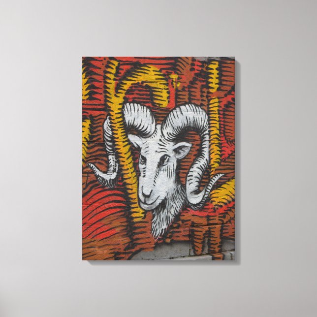 Year Of the Goat Sheep Ram Graffiti Canvas Print (Front)