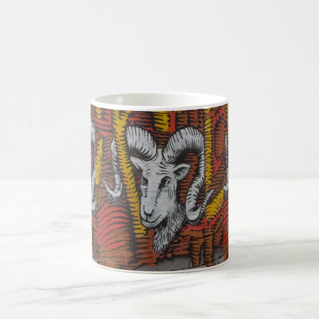 Year Of the Goat Sheep Ram Graffiti Coffee Mug (Center)