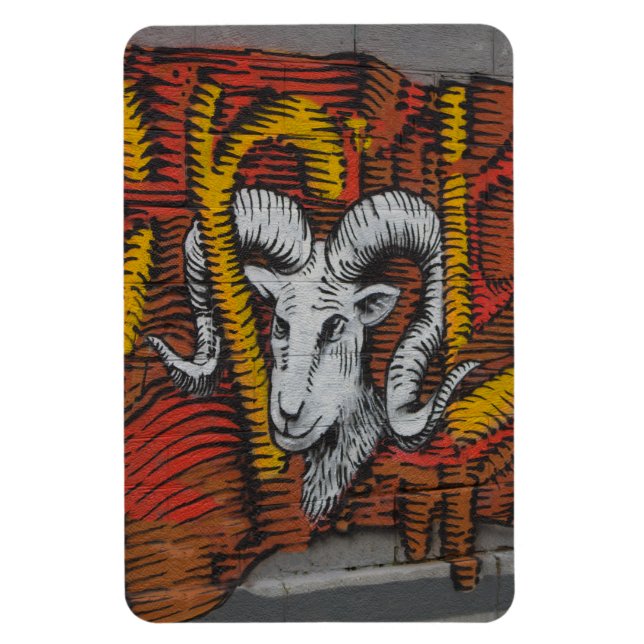 Year Of the Goat Sheep Ram Graffiti Magnet (Vertical)