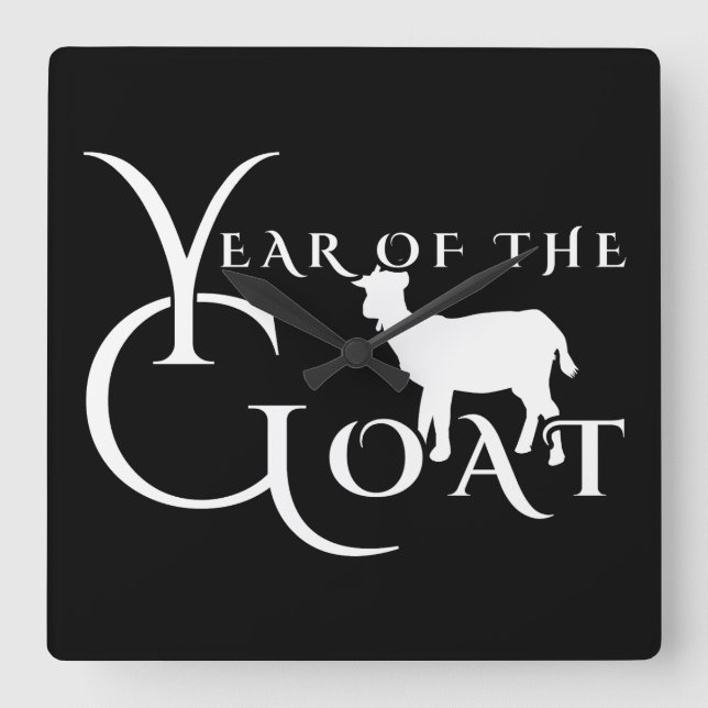 Year of the goat square wall clock (Front)