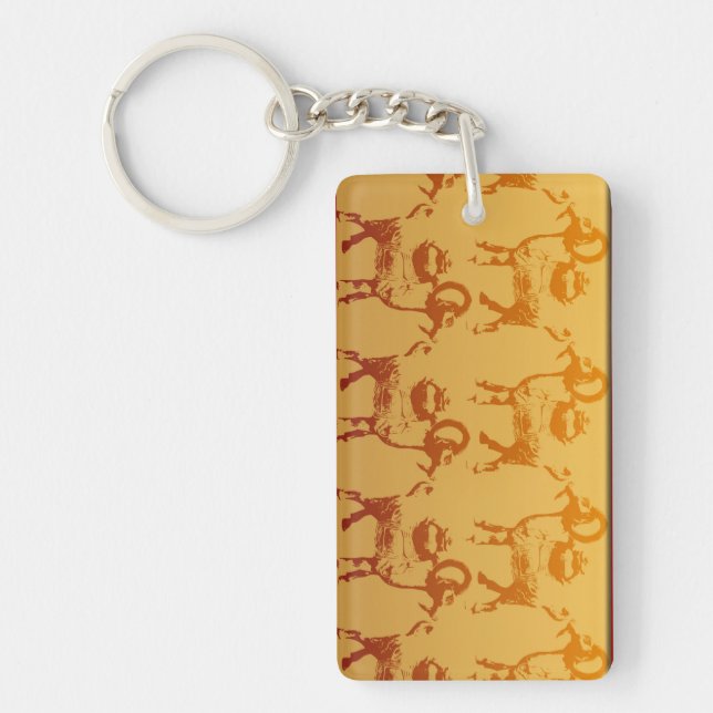 Year of the Goats Chinese Year Zodiac Monogram K Keychain (Front)