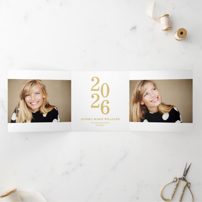 Year of the Graduate Multi Photo Tri-Fold Announcement (Inside)