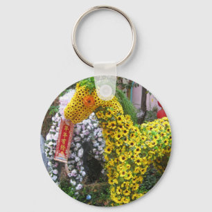 Year of the Horse   春節馬 ... Chinese Flower T Keychain